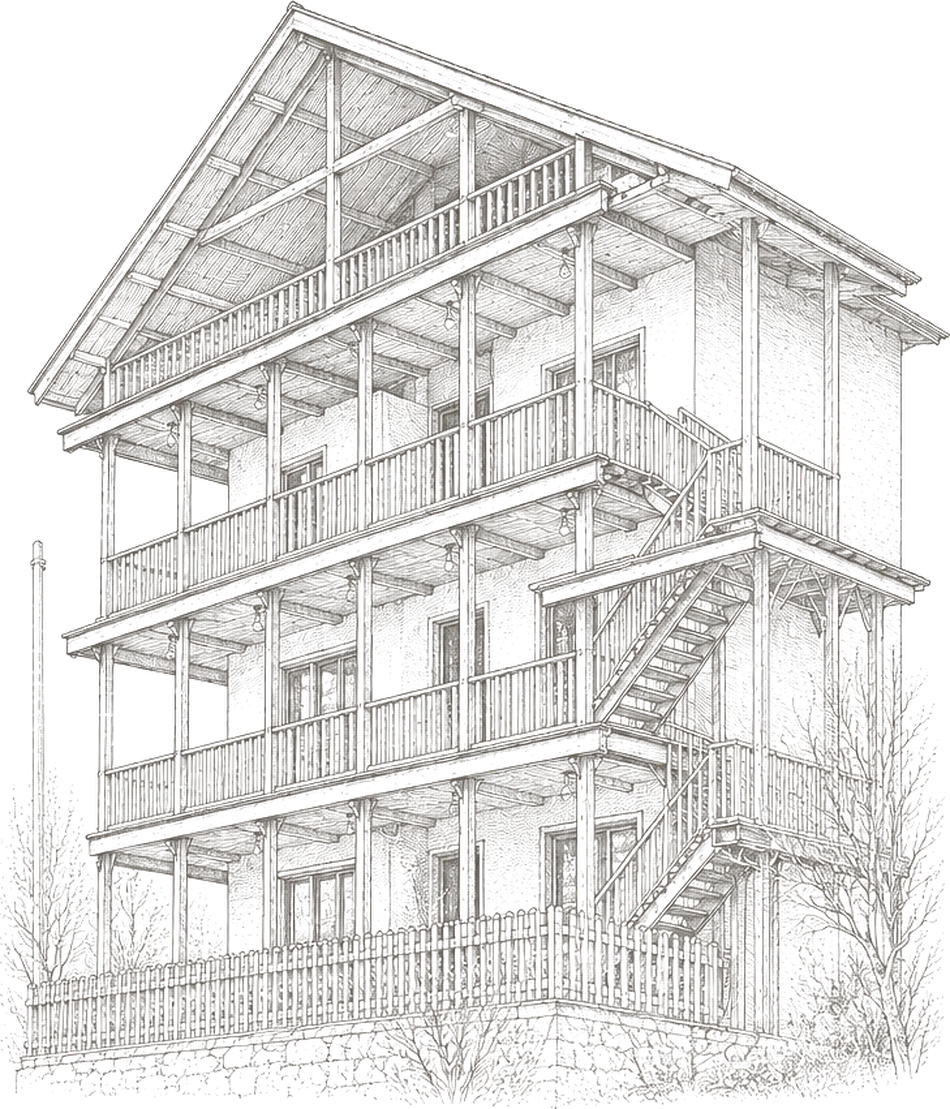 Line drawing of Ark Ratocha