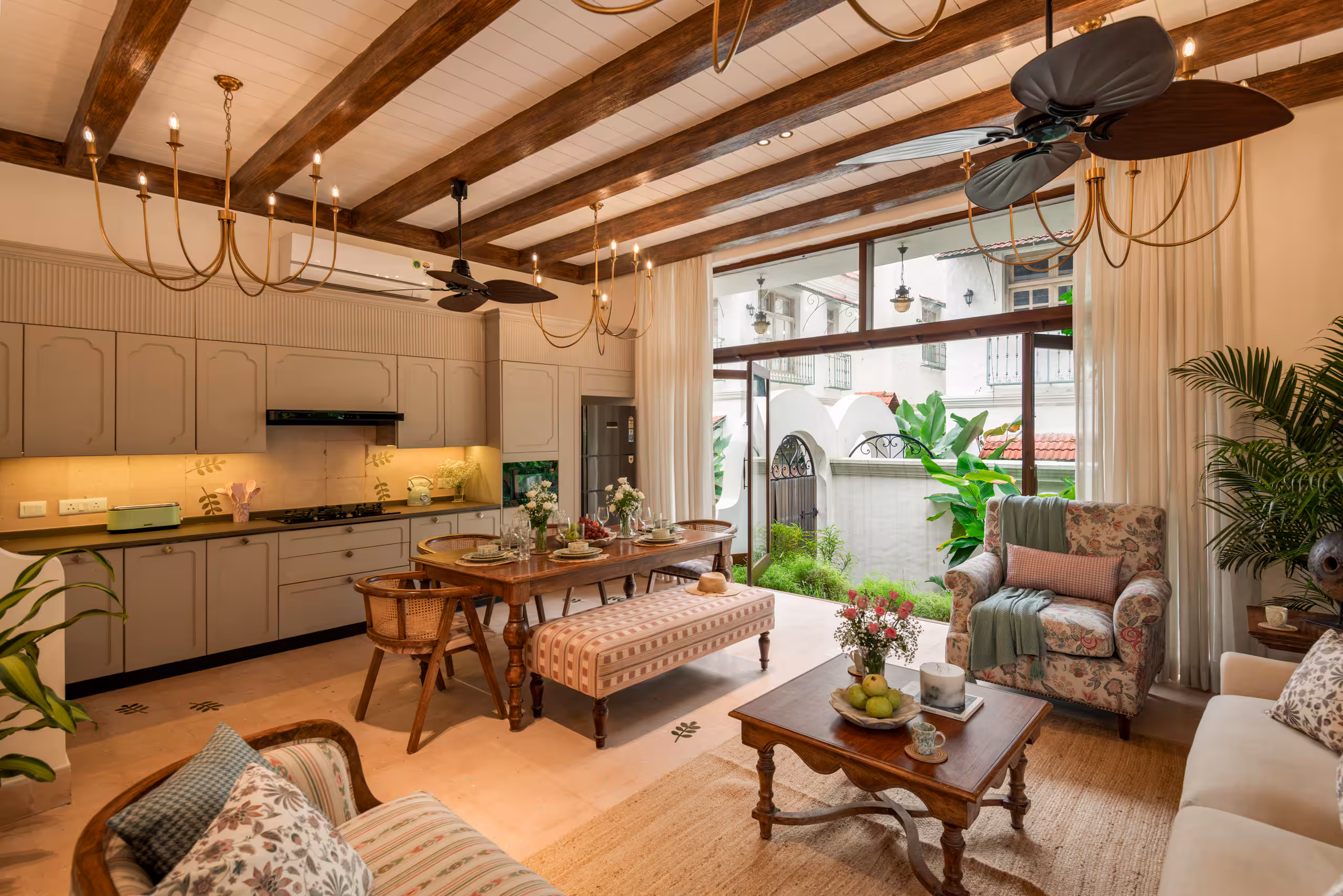 Kitchen and dining area at Amayah