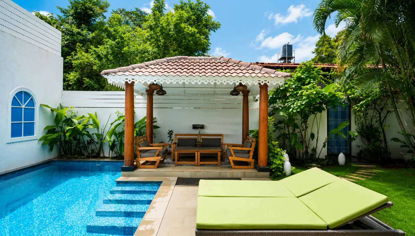 The private pool and gazebo at Bauhinia